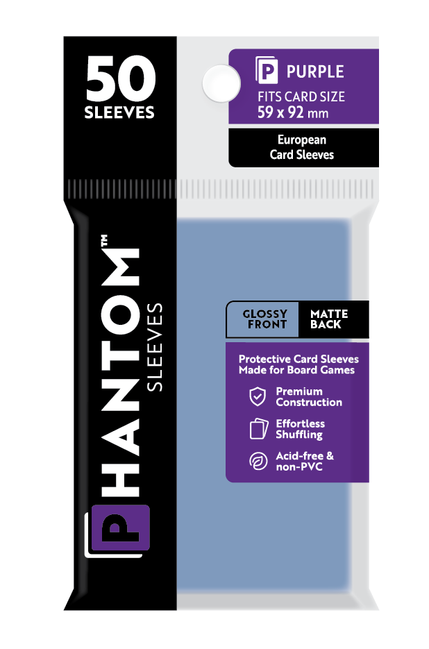 Phantom Sleeves: Purple Size (59mm x 92mm) - Glossy/Matte
