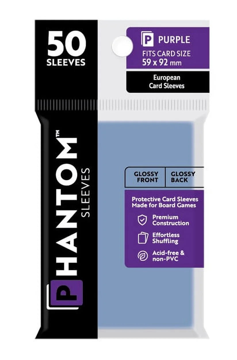 Phantom Sleeves: Purple Size (59mm x 92mm) - Glossy/Glossy
