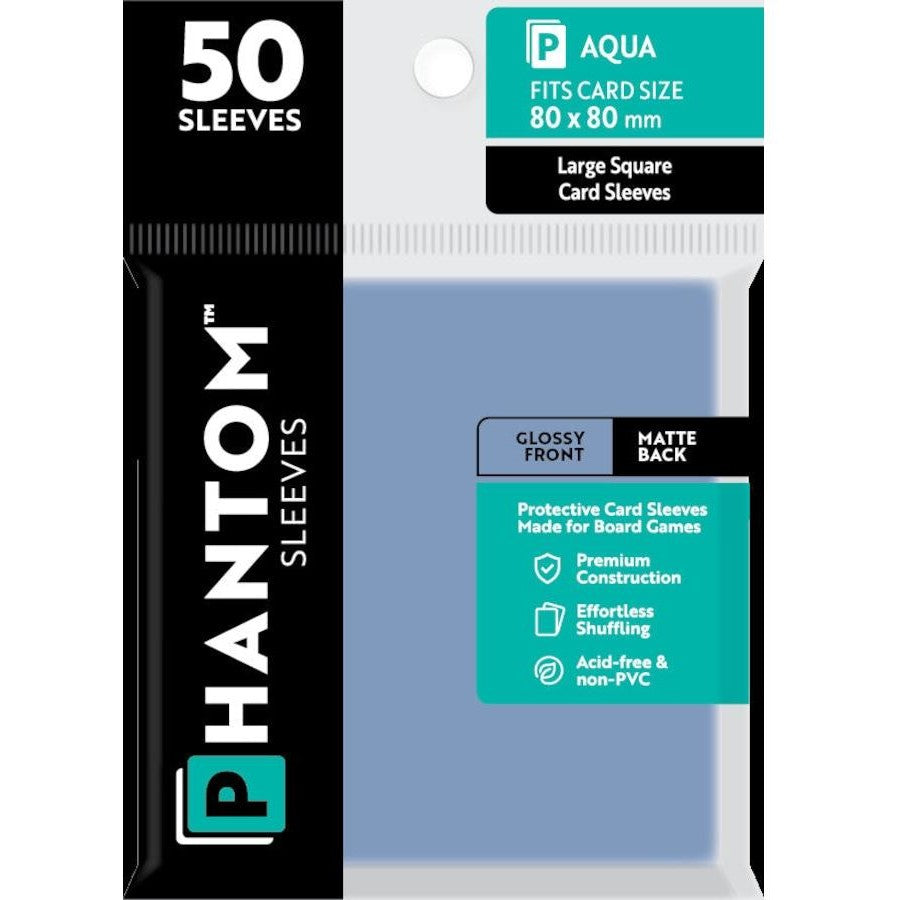 Phantom Sleeves: Aqua Size (80mm x 80mm) - Glossy/Matte
