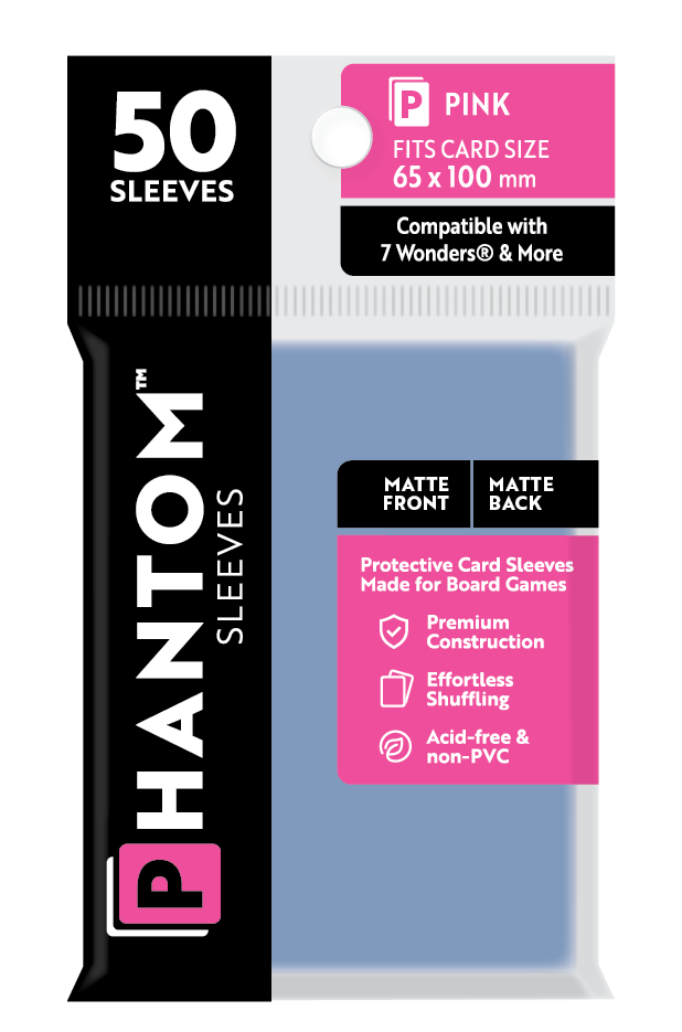 Phantom Sleeves: Pink Size (65mm x 100mm) - Matte/Matte