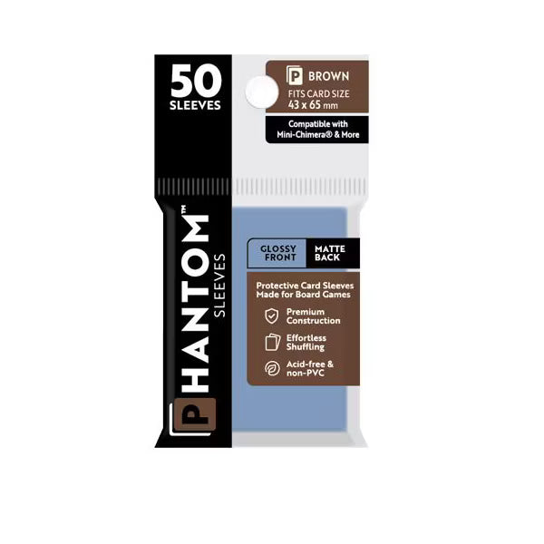 Phantom Sleeves: Brown Size (43mm x 65mm) - Glossy/Matte