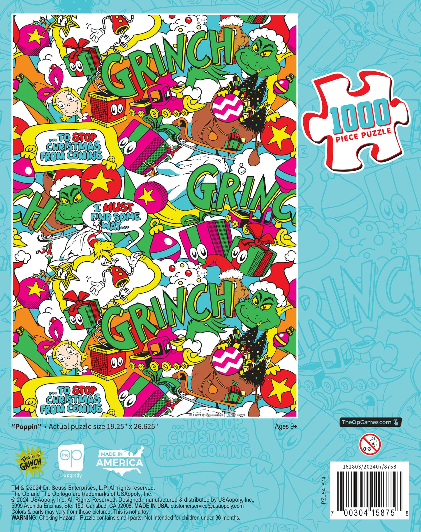 The Grinch "Poppin" 1,000pc Puzzle