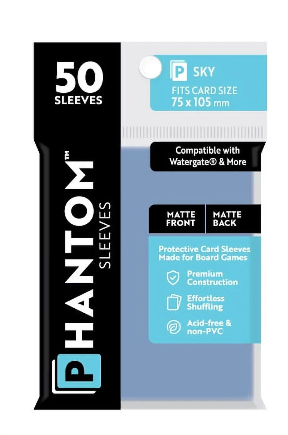 Phantom Sleeves: Sky Size (75mm x 105mm) - Matte/Matte