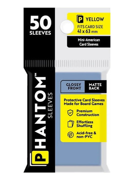 Phantom Sleeves: Yellow Size (41mm x 63mm) - Glossy/Matte