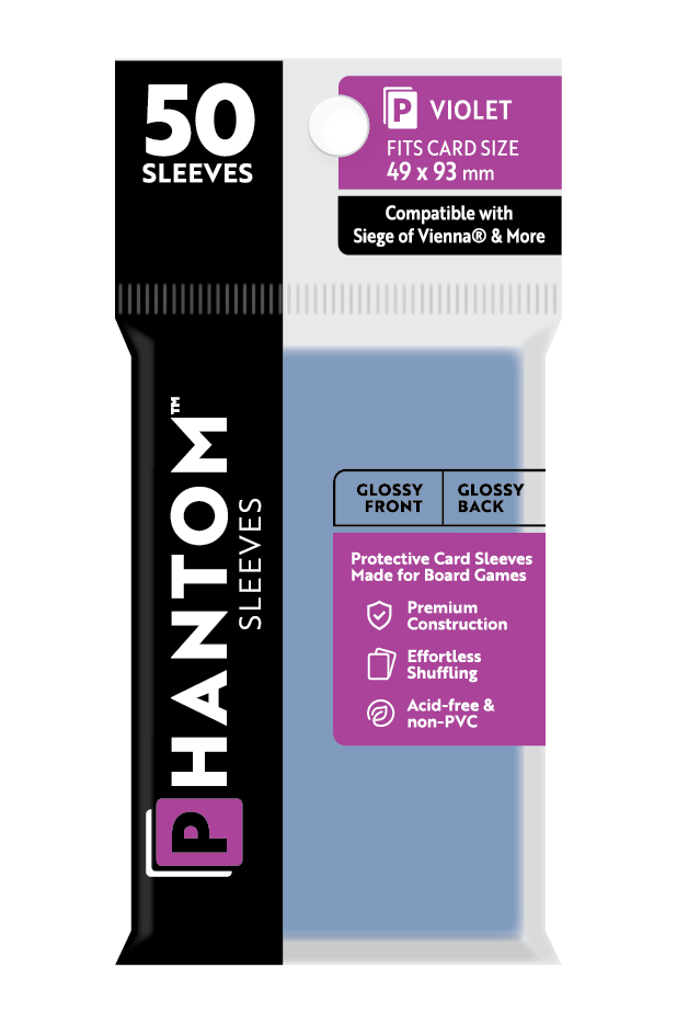 Phantom Sleeves: Violet Size (49mm x 93mm) - Glossy/Glossy