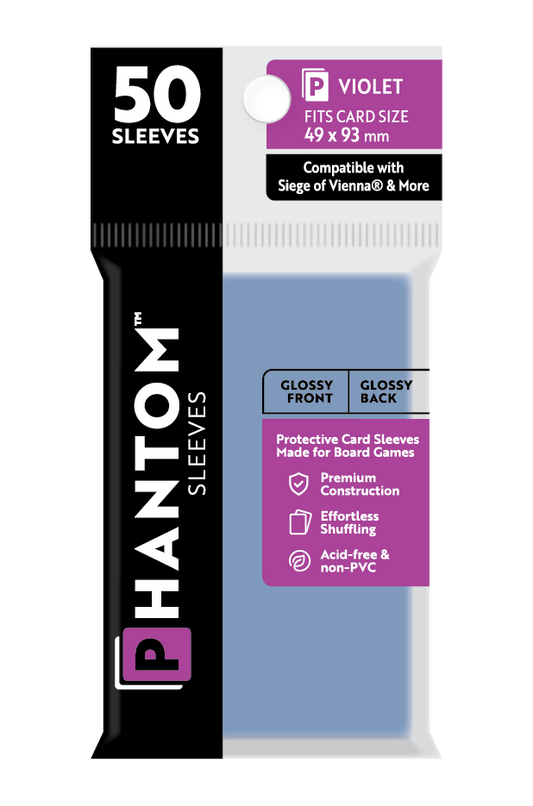 Phantom Sleeves: Violet Size (49mm x 93mm) - Glossy/Glossy