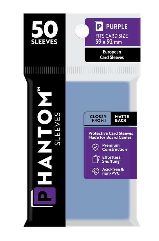 Phantom Sleeves: Purple Size (59mm x 92mm) - Glossy/Matte
