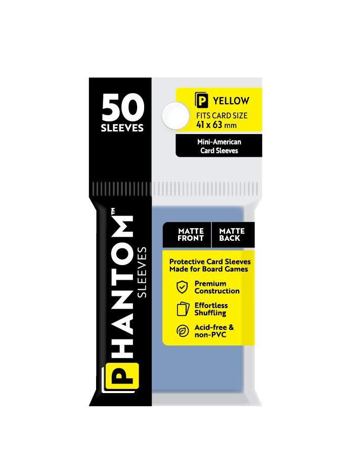 Phantom Sleeves: Yellow Size (41mm x 63mm) - Matte/Matte