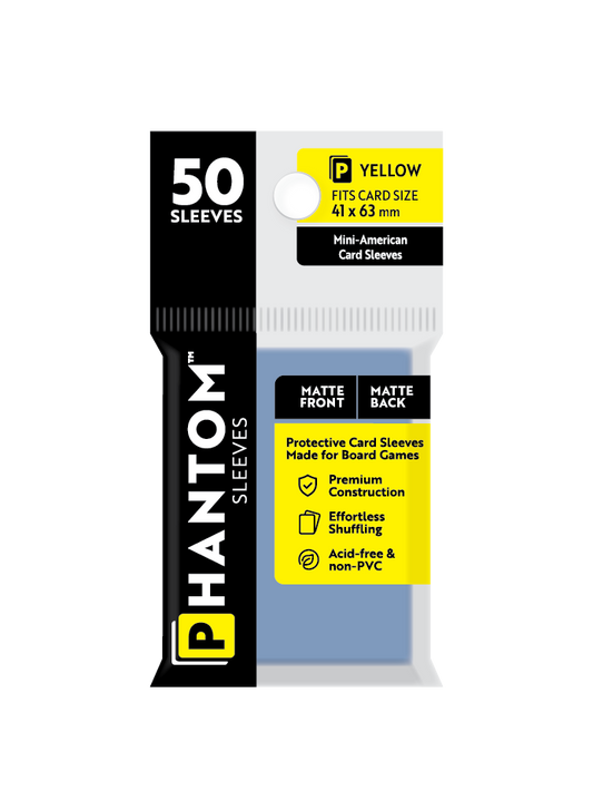 Phantom Sleeves: Yellow Size (41mm x 63mm) - Matte/Matte