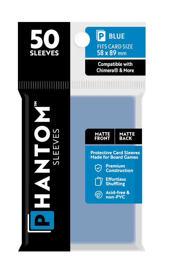Phantom Sleeves: Blue Size (58mm x 89mm) - Matte/Matte