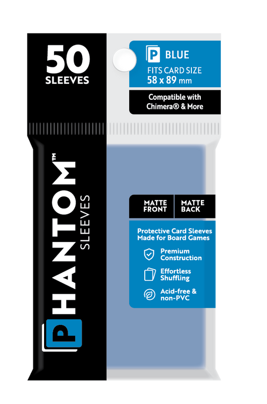 Phantom Sleeves: Blue Size (58mm x 89mm) - Matte/Matte