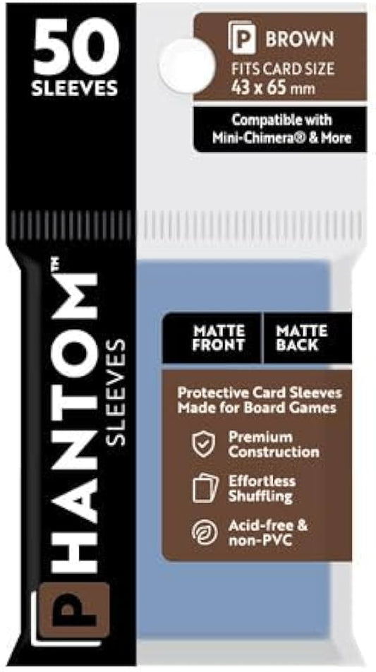 Phantom Sleeves: Brown Size (43mm x 65mm) - Matte/Matte