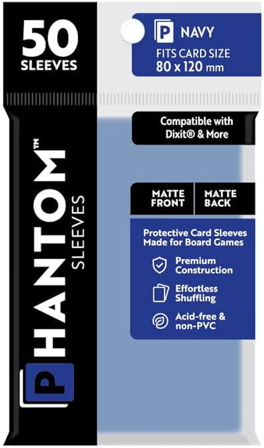 Phantom Sleeves: Navy Size (80mm x 120mm) - Matte/Matte