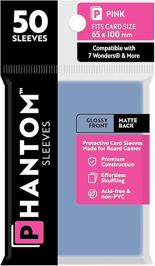 Phantom Sleeves: Pink Size (65mm x 100mm) - Glossy/Matte