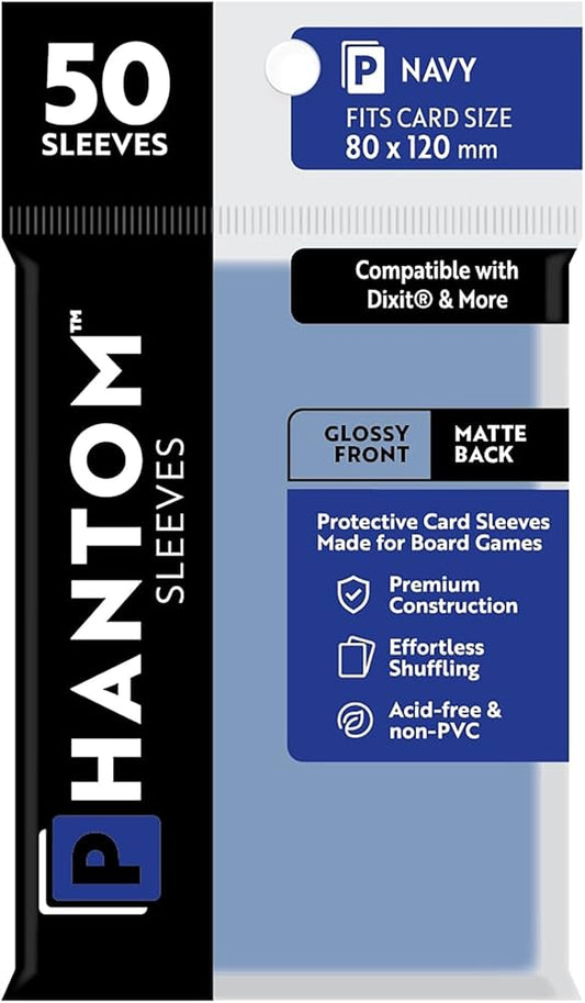 Phantom Sleeves: Navy Size (80mm x 120mm) - Glossy/Matte