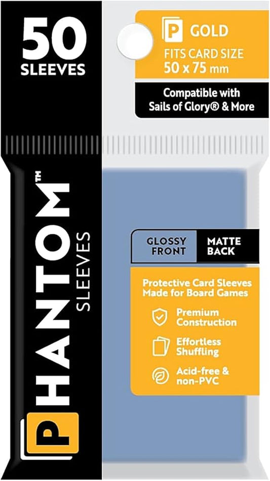 Phantom Sleeves: Gold Size (50mm x 75mm) - Glossy/Matte