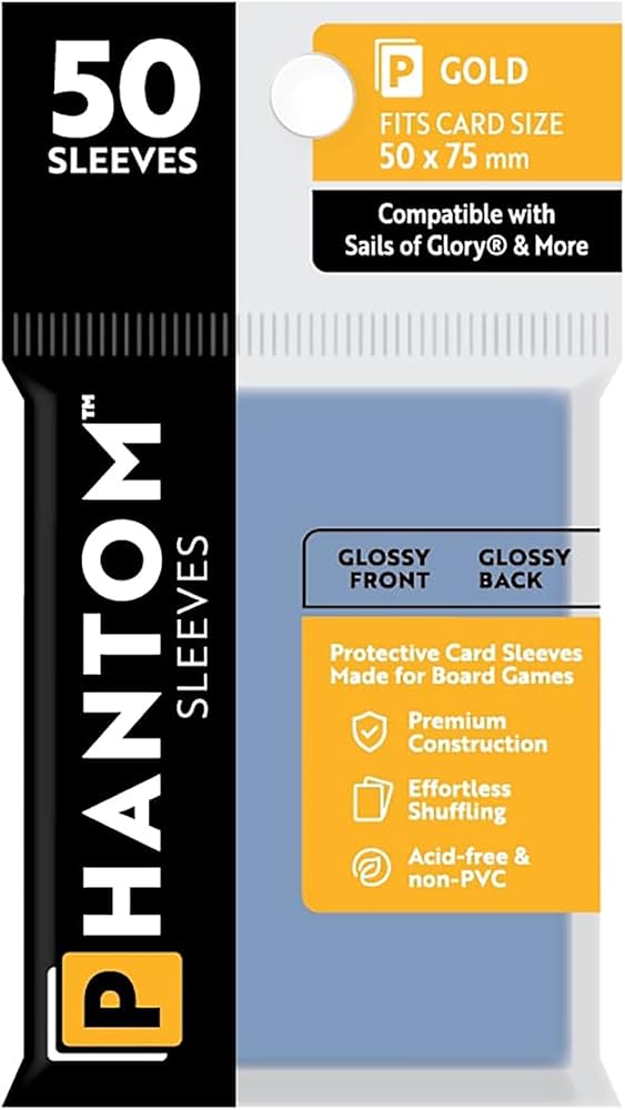 Phantom Sleeves: Gold Size (50mm x 75mm) - Glossy/Glossy