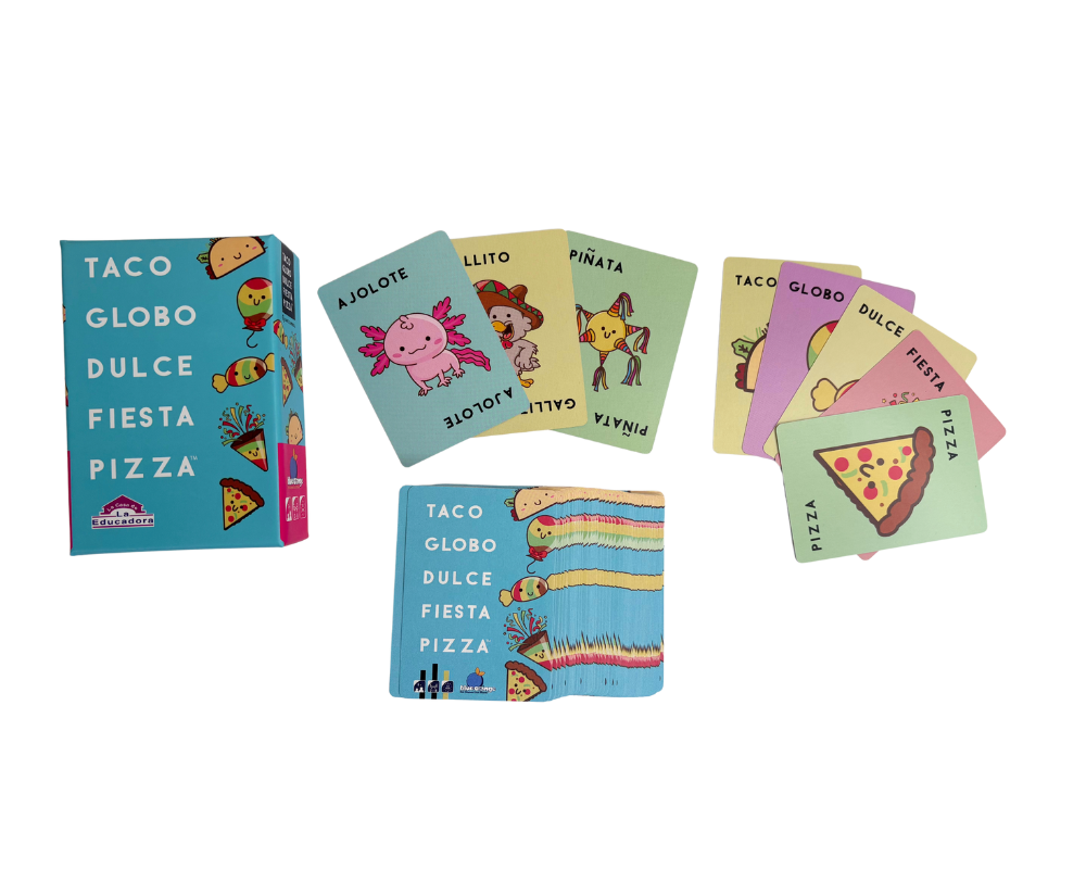 Taco, Globo, Dulce, Fiesta Pizza en Español
