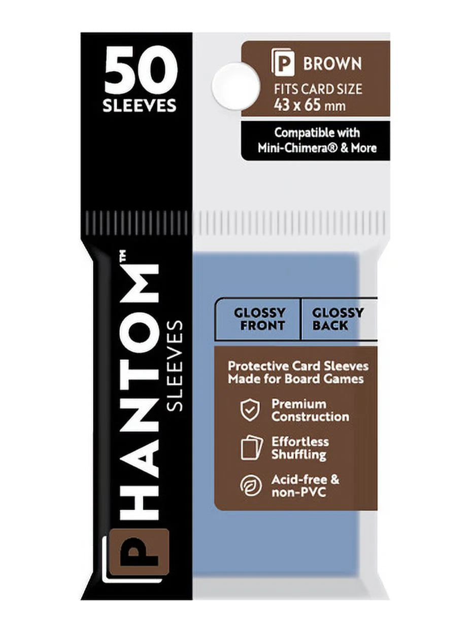 Phantom Sleeves: Brown Size (43mm x 65mm) - Glossy/Glossy