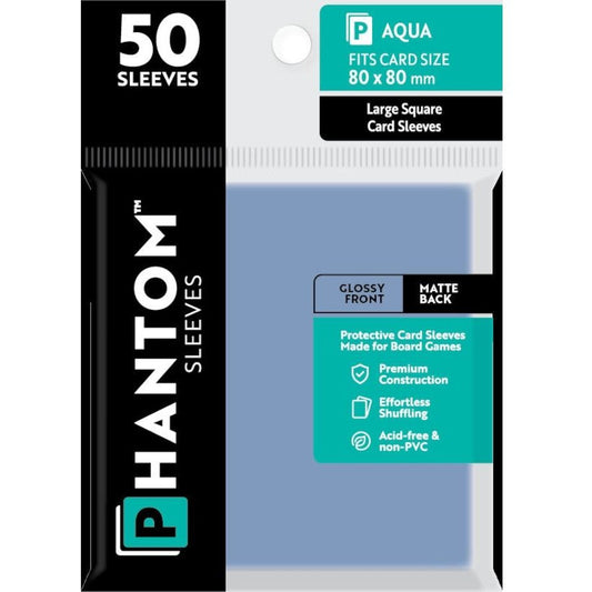 Phantom Sleeves: Aqua Size (80mm x 80mm) - Glossy/Matte