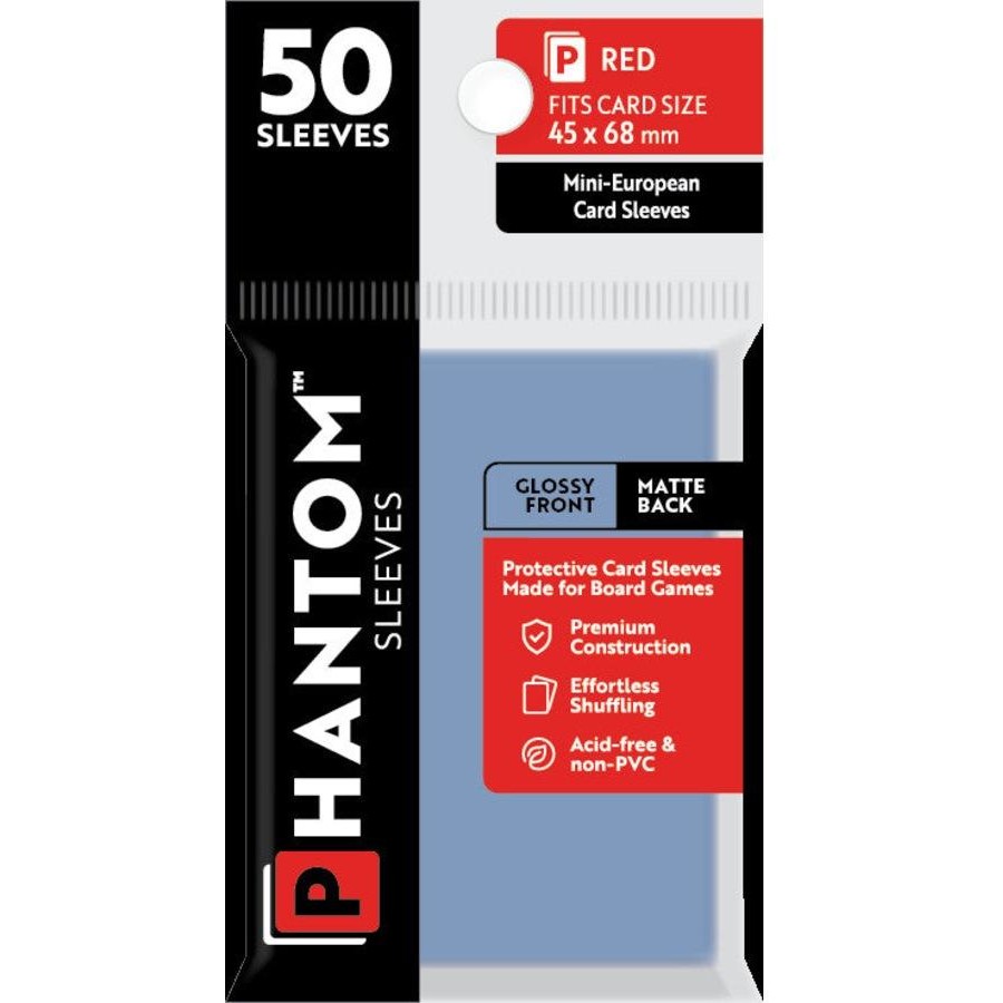 Phantom Sleeves: Red Size (45mm x 68mm) - Glossy/Matte