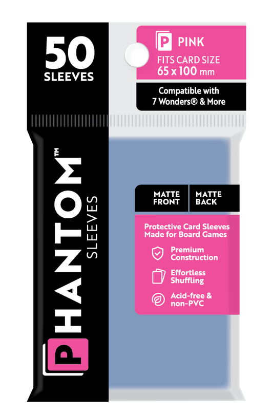 Phantom Sleeves: Pink Size (65mm x 100mm) - Matte/Matte