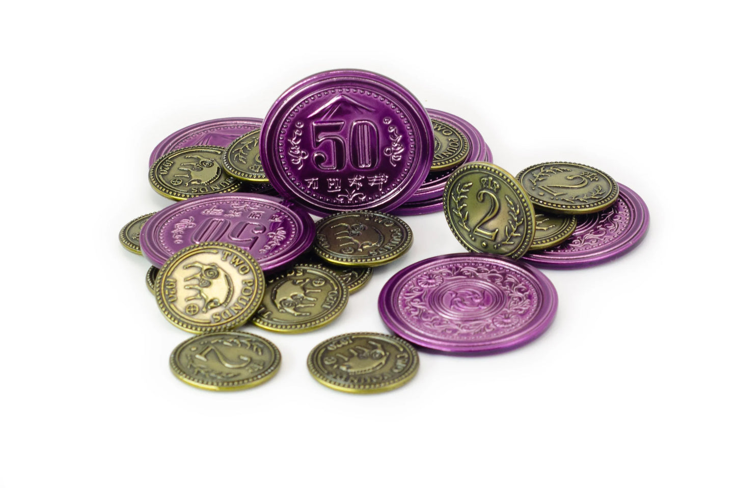 $2 and $50 Metal Coins (Scythe & Expeditions)