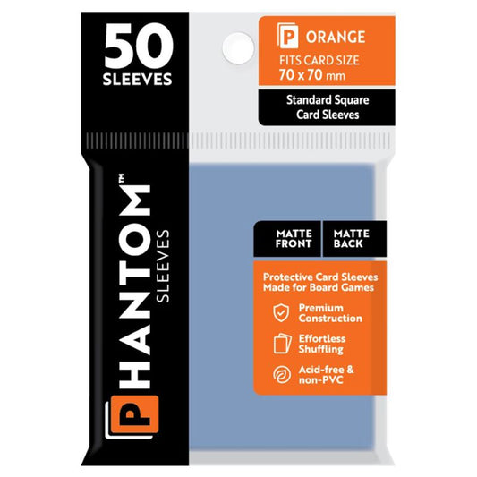 Phantom Sleeves: Orange Size (70mm x 70mm) - Matte/Matte