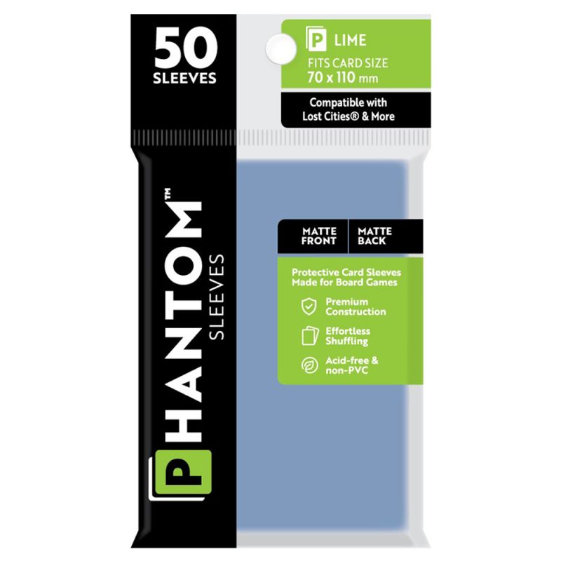 Phantom Sleeves: Lime Size (70mm x 110mm) - Matte/Matte