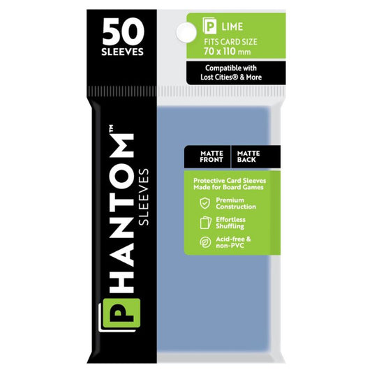 Phantom Sleeves: Lime Size (70mm x 110mm) - Matte/Matte