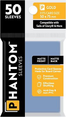 Phantom Sleeves: Gold Size (50mm x 75mm) - Matte/Matte