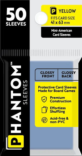Phantom Sleeves: Yellow Size (41mm x 63mm) - Glossy/Glossy